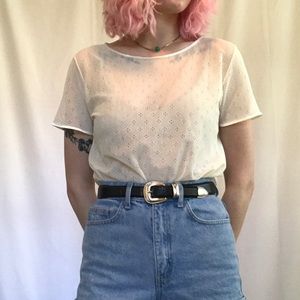 American Apparel Cream Lace Top.